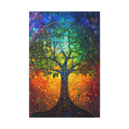 Tree of Life Illumination - Sacred Geometry Canvas