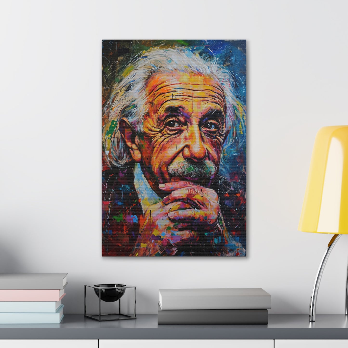 Mind's Constellation: Einstein's Celestial Inquiry - Pop Culture Magic Canvas