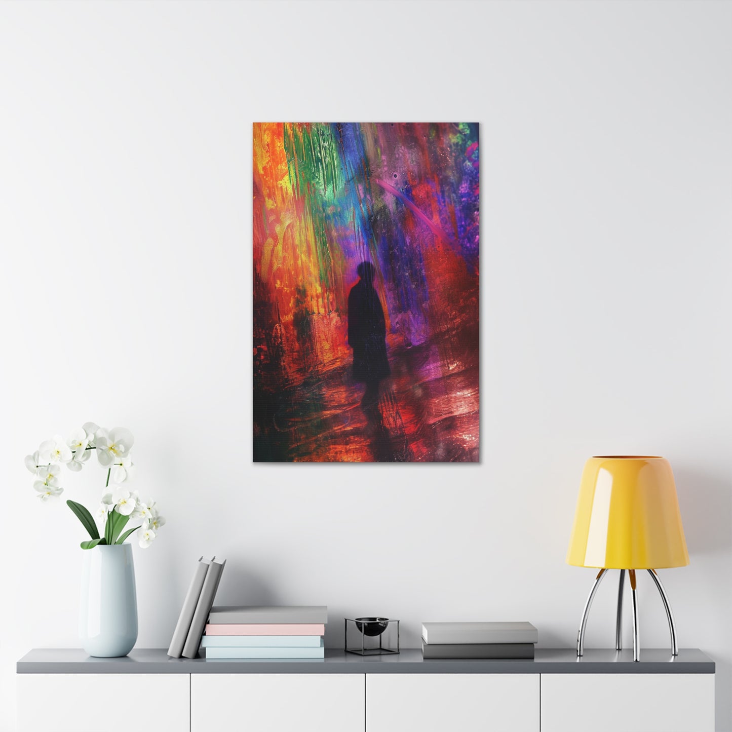 Solitude Amidst the Spectrum - Abstract Harmony Canvas