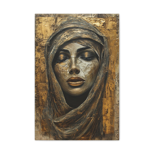 Mystic Majesty: The Golden Veil of Isis - Divine Dieties Canvas