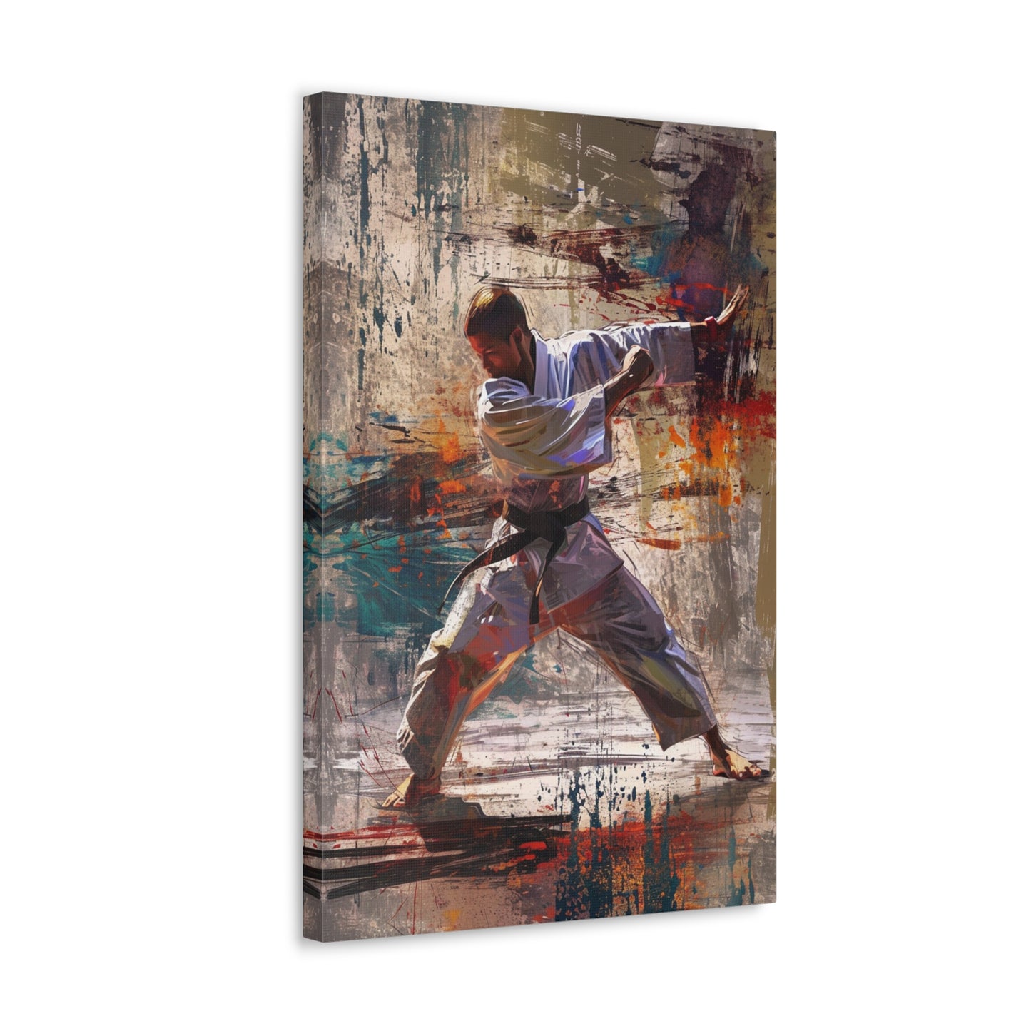 Zen Strikes: Artistic Serenity in Karate Excellence - Athletic Expressions Canvas