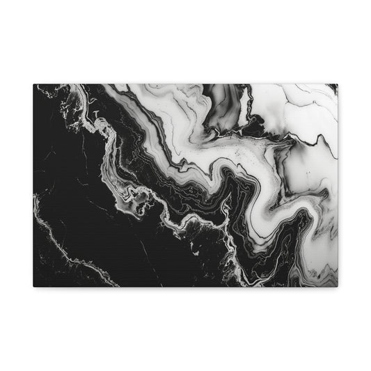 Monochromatic Majesty - Marbleized Canvas