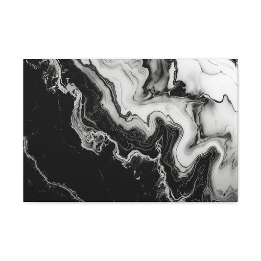 Monochromatic Majesty - Marbleized Canvas