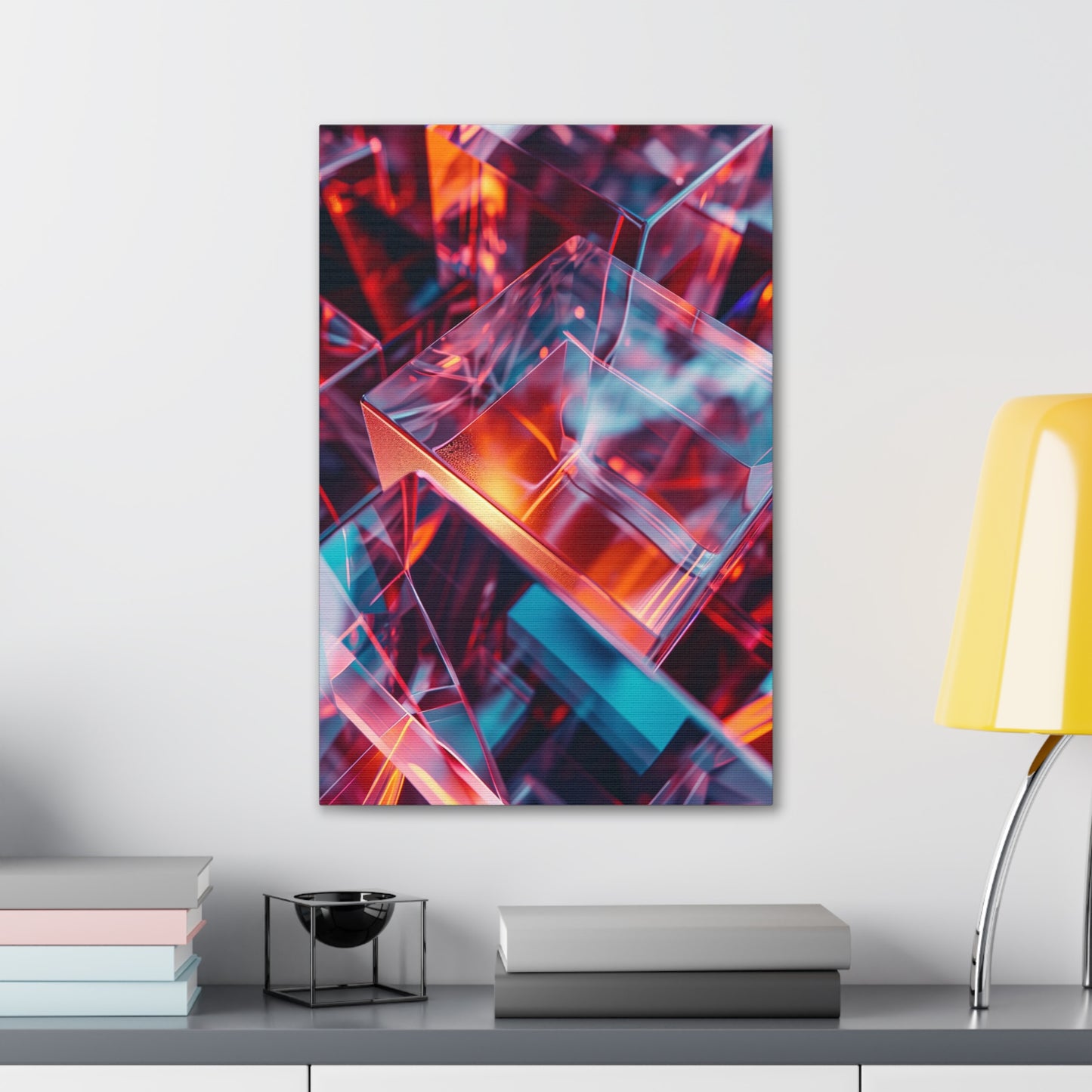 Cubist Metamorphosis: Shifting Realms - Abstract Harmony Canvas