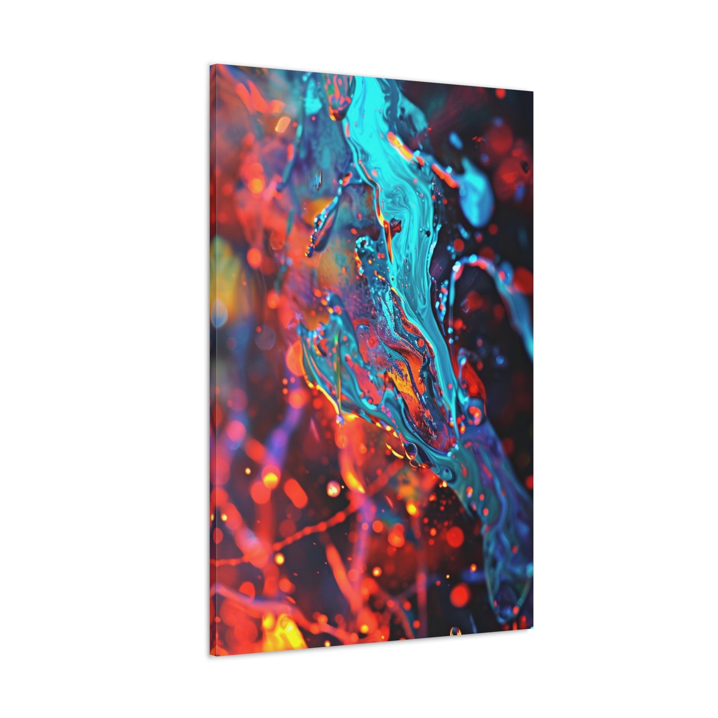 Aqueous Prism: Fluid Crystalline Essence - Abstract Harmony Canvas