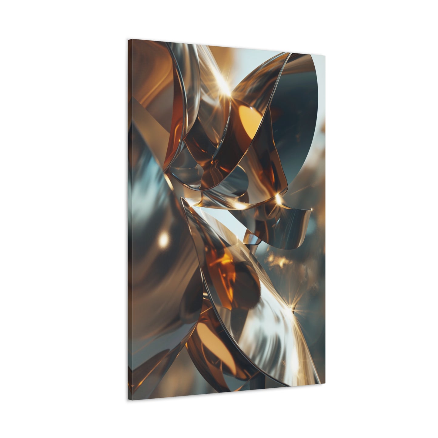 Bronze Illumination: Metamorphic Radiance - Abstract Harmony Canvas