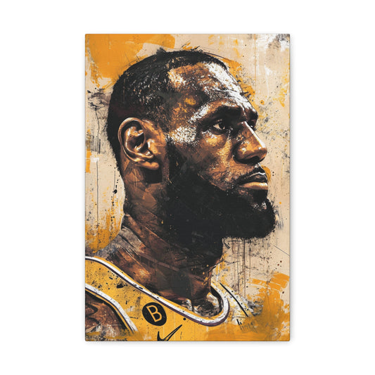 King's Vision: Artistic Gaze of LeBron James in Athletic Glory - Athletic Expressions Canvas