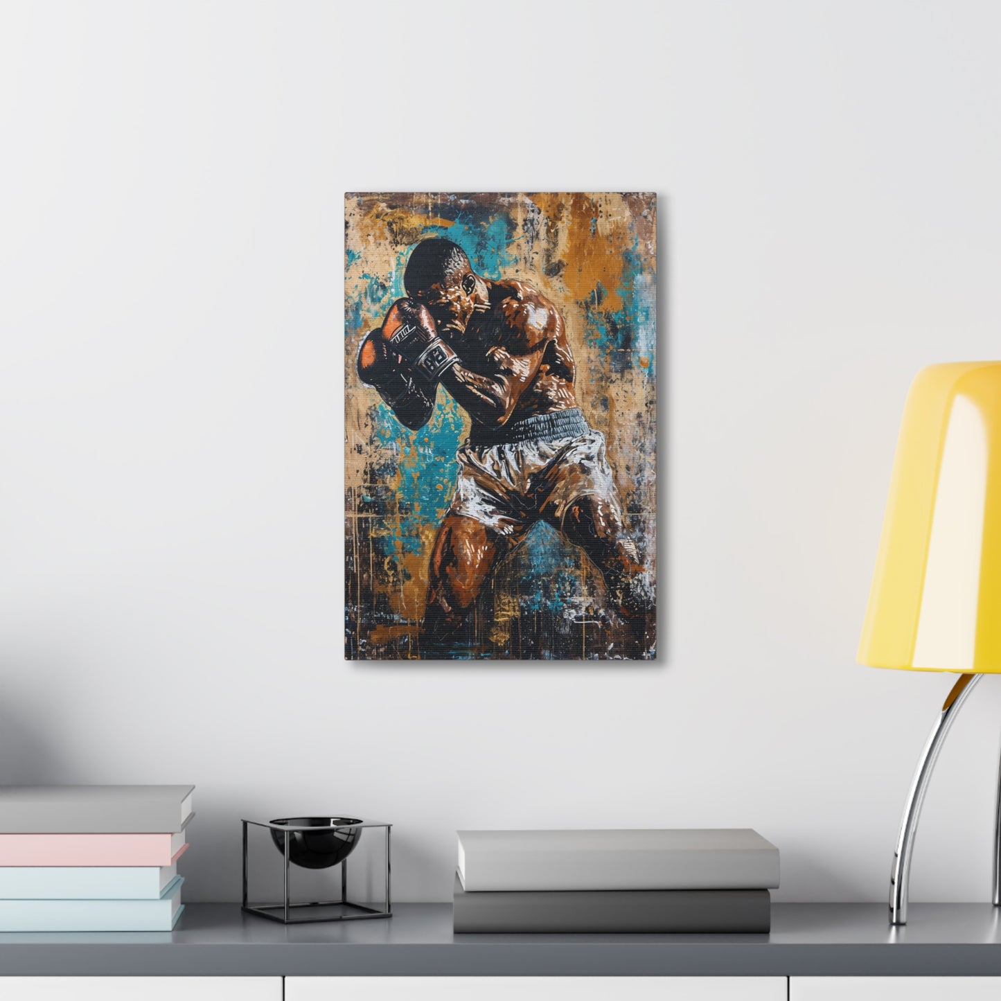 Rumble in Colors: Artistic Rendering of a Boxer's Grit - Athletic Expressions Canvas