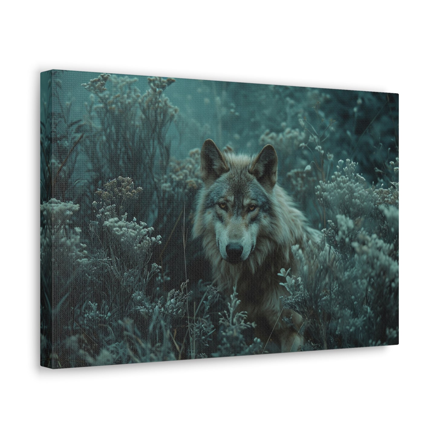 Forest Harmony: Wolf's Presence Amidst Nature's Palette - Creatures of the Earth Canvas