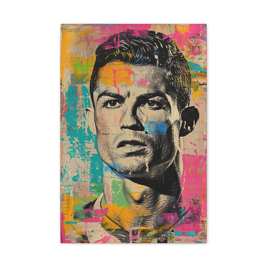 Ronaldo's Gaze: Artistic Intensity in Soccer Majesty - Athletic Expressions Canvas