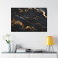 Marble Mirage: Black and Gold Abstract Elegance - Marbleized Canvas