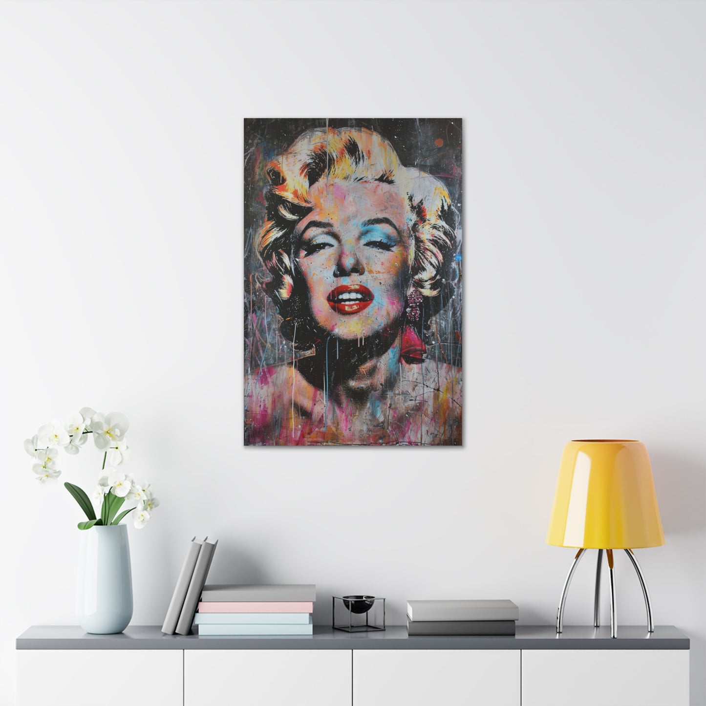 Canvas Serenade: Marilyn's Chromatic Enigma - Pop Culture Magic Canvas