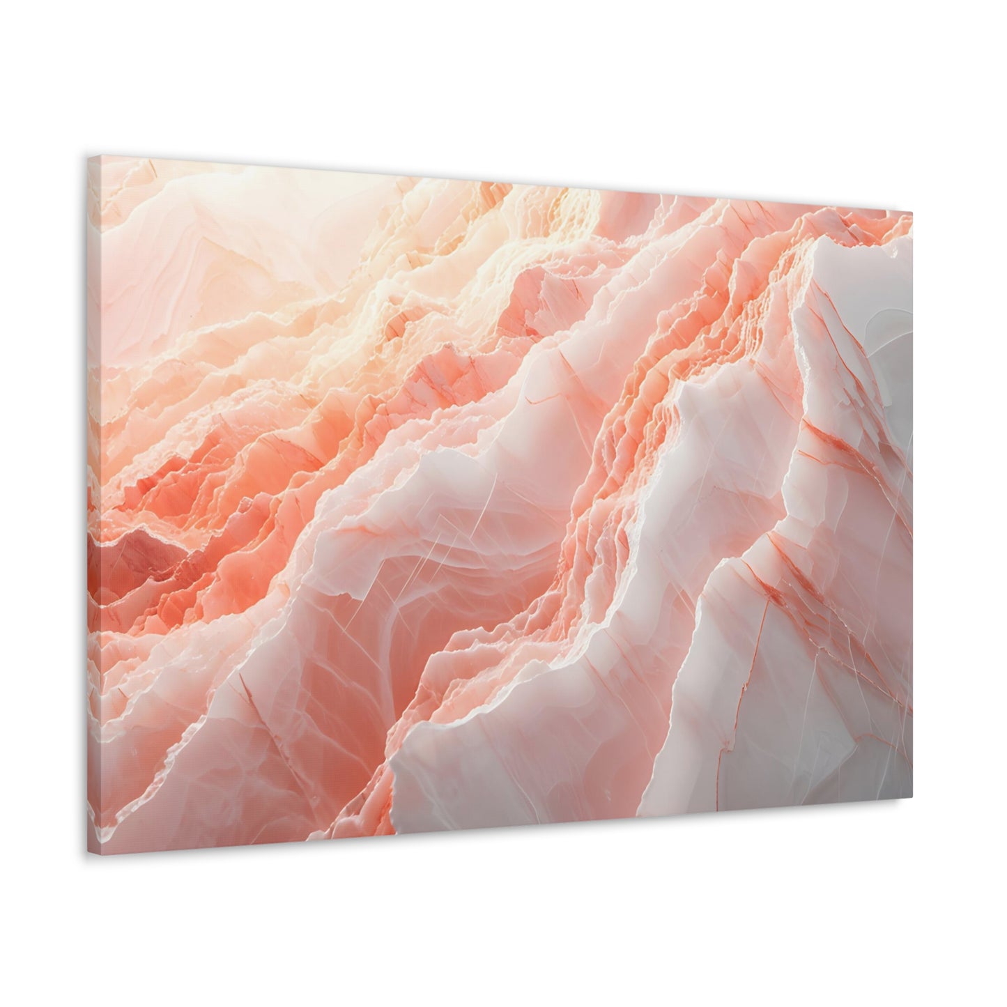 Blushing Marble Whispers - Marbleized Canvas