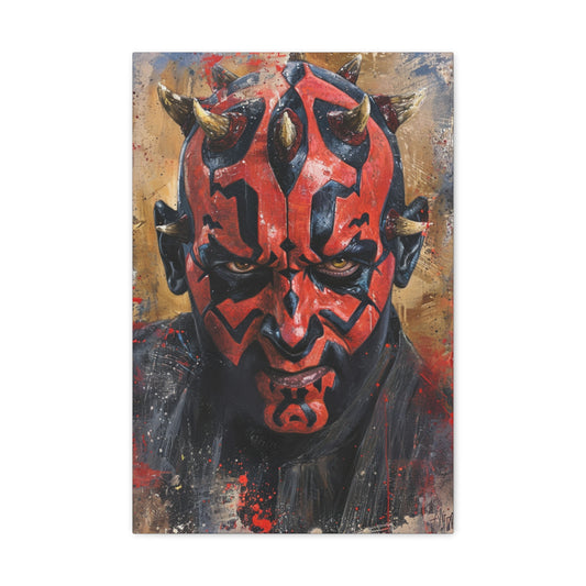 Crimson Mask: Darth Maul's Intense Gaze - Pop Culture Magic Canvas