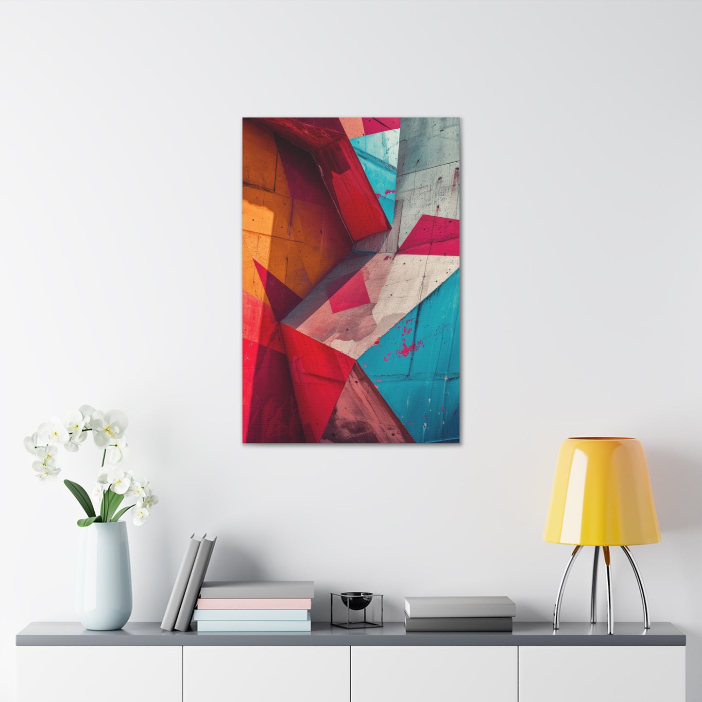 Chromatic Edges: Urban Mirage - Abstract Harmony Canvas