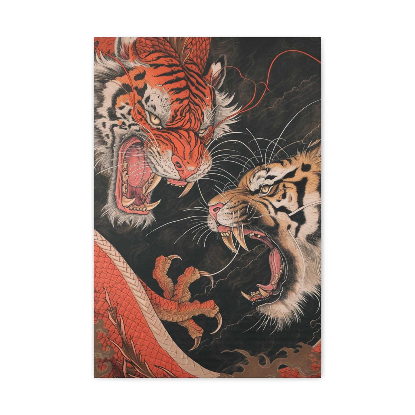 Roaring Kinship - Ukiyo-e Canvas