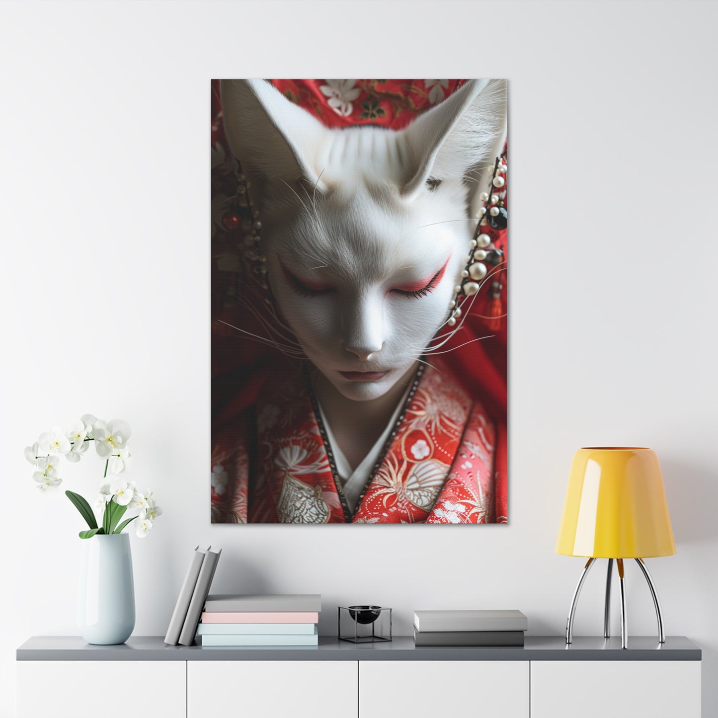 Kitsune Elegance: Enchanting Attire Beyond Realms - Creatures from Beyond Canvas