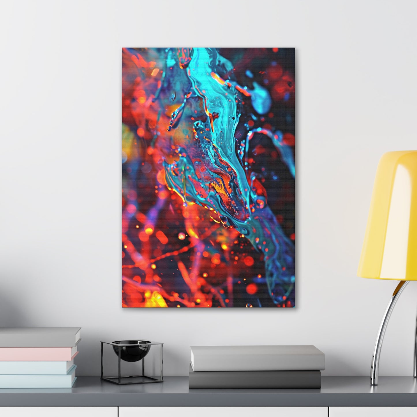 Aqueous Prism: Fluid Crystalline Essence - Abstract Harmony Canvas