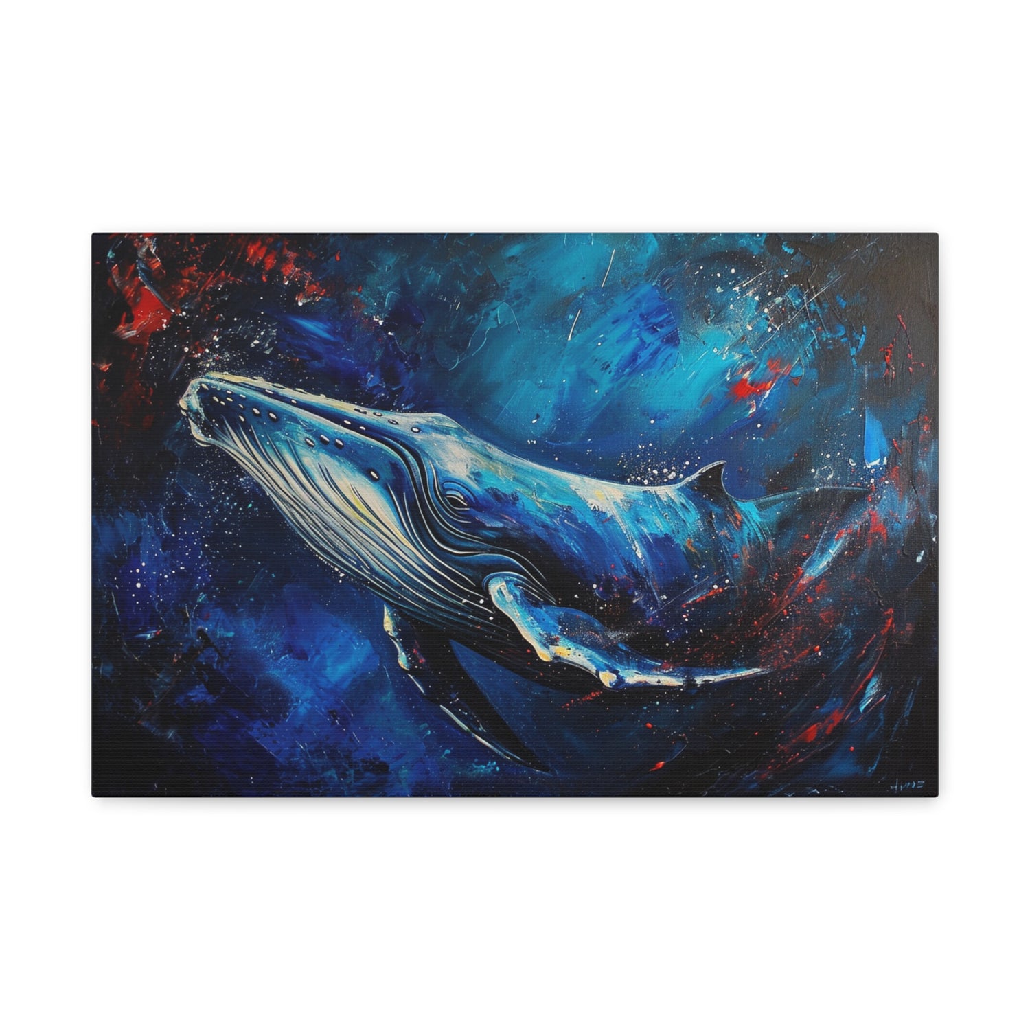 Oceanic Majesty: Blue Whale Portrait - Creatures of the Sea Canvas