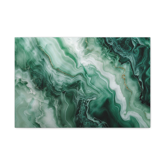 Mystic Green Velvet - Marbleized Canvas