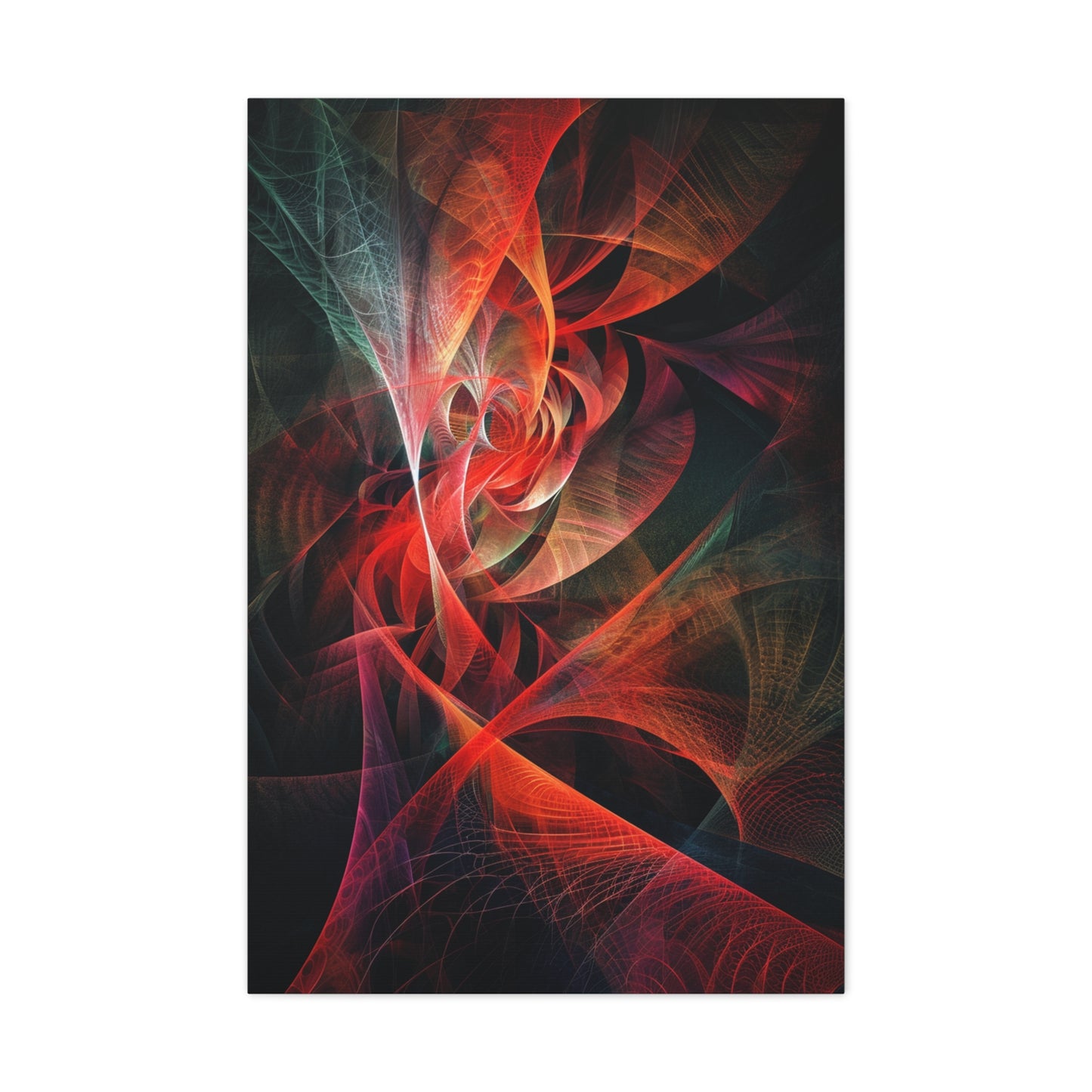 Crimson Nexus - Abstract Harmony Canvas