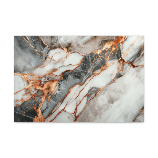 Bronze Elegance Unveiled - Marbleized Canvas