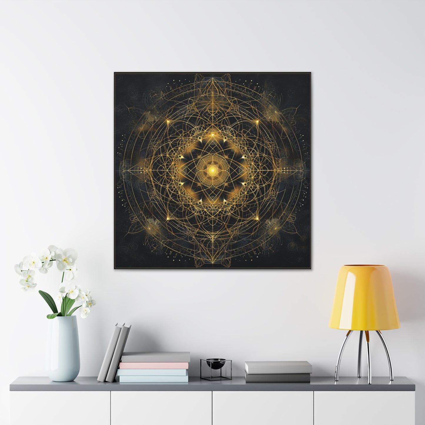 Enigmatic Codes: Unraveling the Cosmic Language - Sacred Geometry Canvas