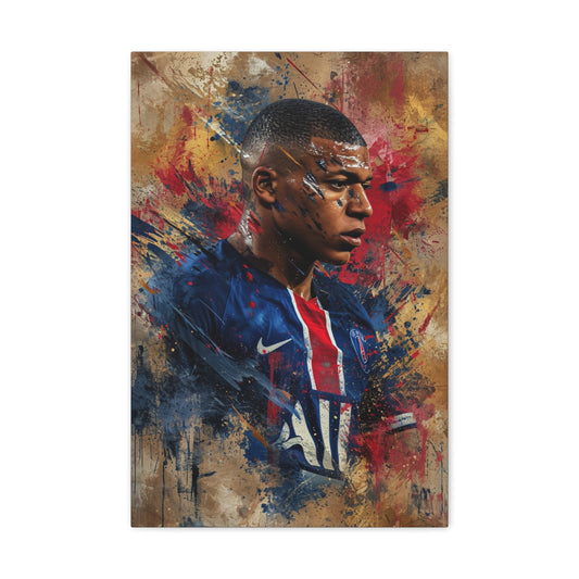 Mbappé's Essence: Artistic Portrayal in Athletic Elegance - Athletic Expressions Canvas