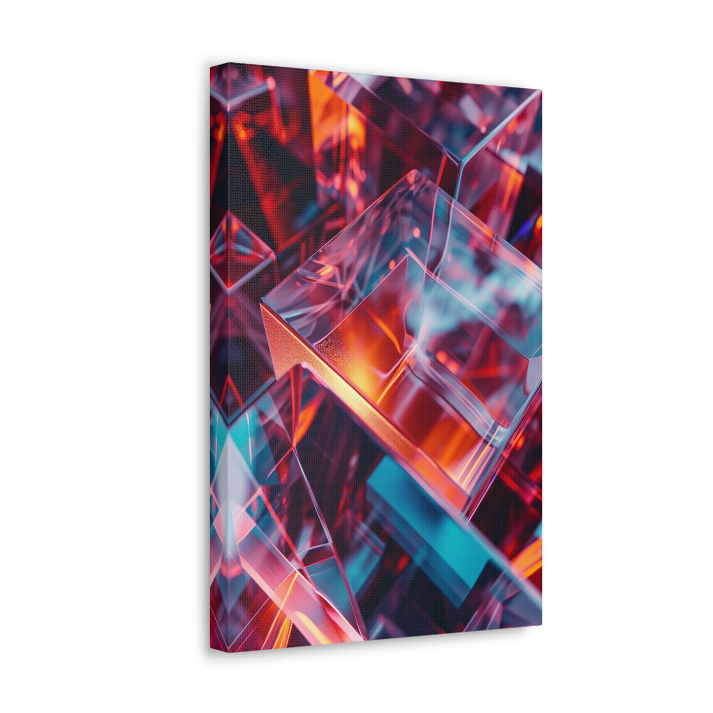 Cubist Metamorphosis: Shifting Realms - Abstract Harmony Canvas