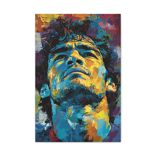 Maradona's Eternity: Artistic Impression in Soccer Genius - Athletic Expressions Canvas