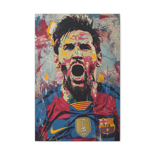 Messi's Celebration: Artistic Expression of Triumph - Athletic Expressions Canvas