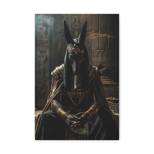 Silent Sentinel: Anubis in Repose - Divine Dieties Canvas