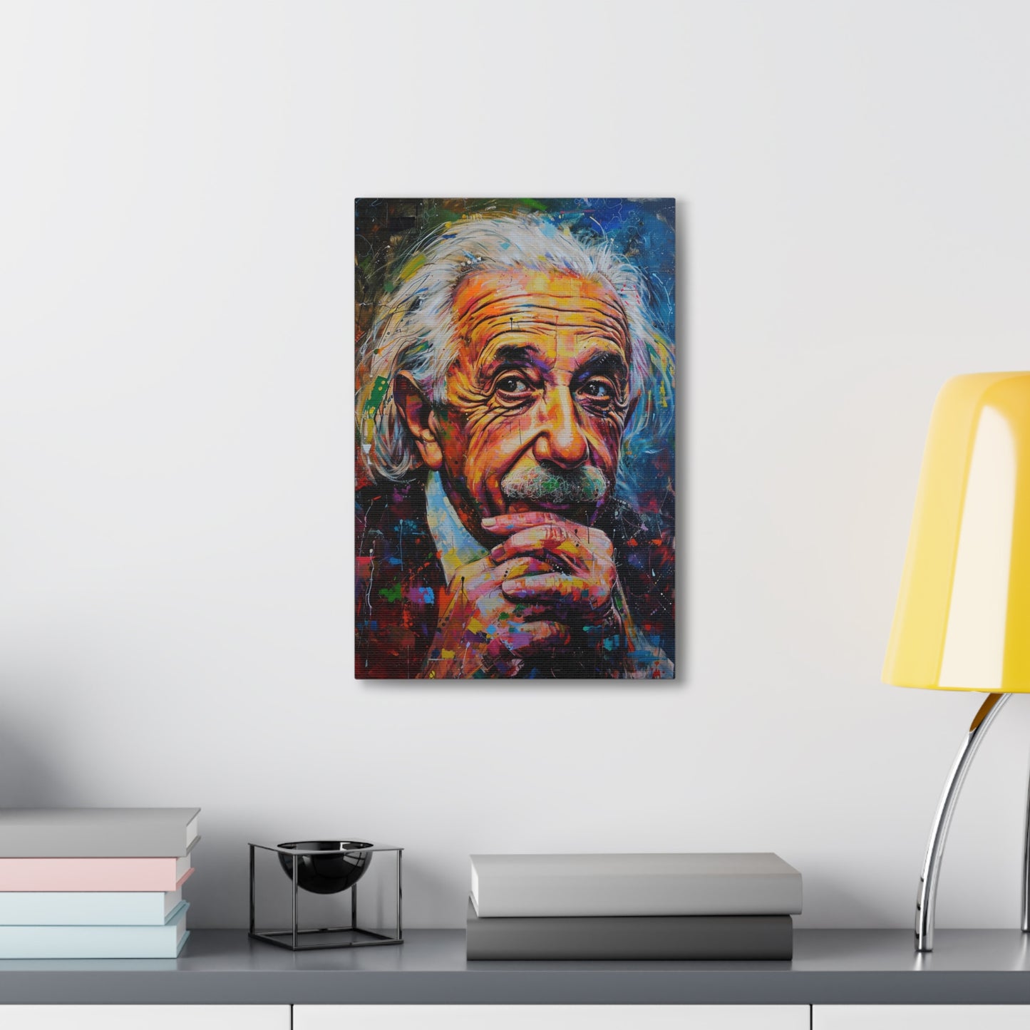 Mind's Constellation: Einstein's Celestial Inquiry - Pop Culture Magic Canvas