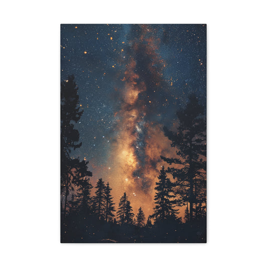 Starry Nocturne: Night Sky Symphony - Gaia Canvas