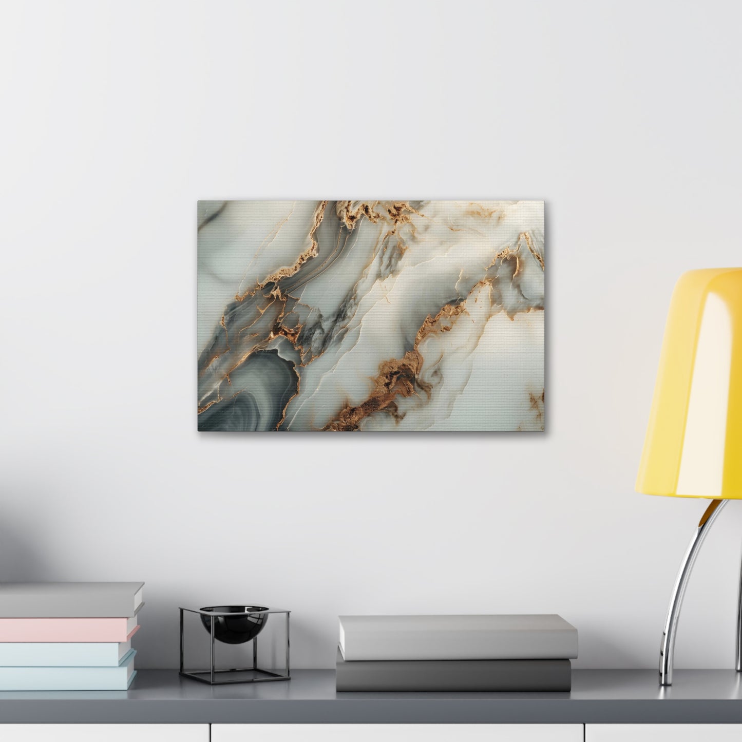 Bronze Elegance: Marbleized Abstraction - Marbleized Canvas