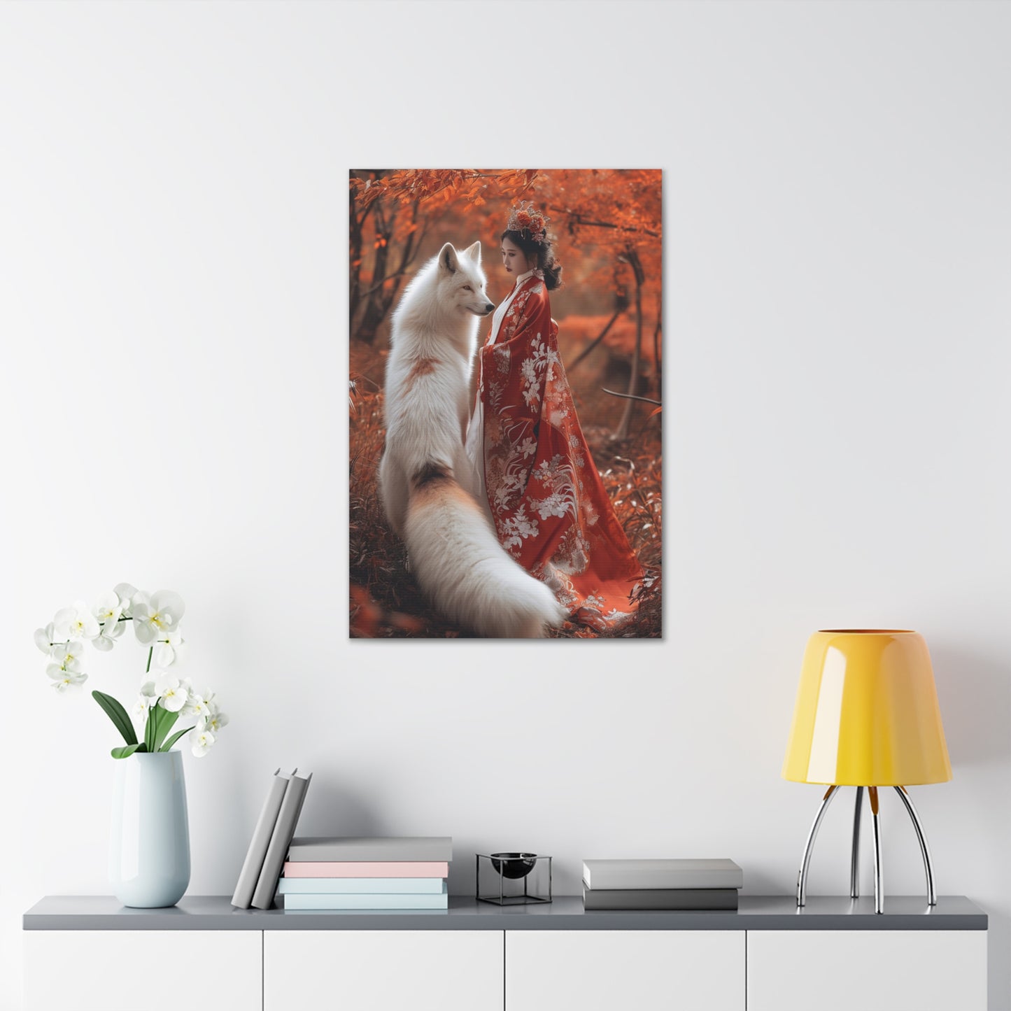 Enchanted Woodland Duette: Kitsune Harmony - Creatures from Beyond Canvas