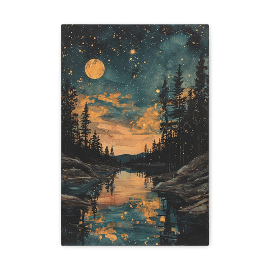 Starry Nocturne: Celestial Symphony - Gaia Canvas