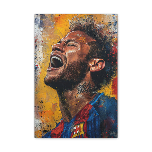 Ethereal Essence: Neymar's Portrait in Sublime Brushstrokes - Athletic Expressions Canvas