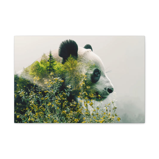 Serenity Unveiled: Panda's Ethereal Aura - Creatures of the Earth Canvas