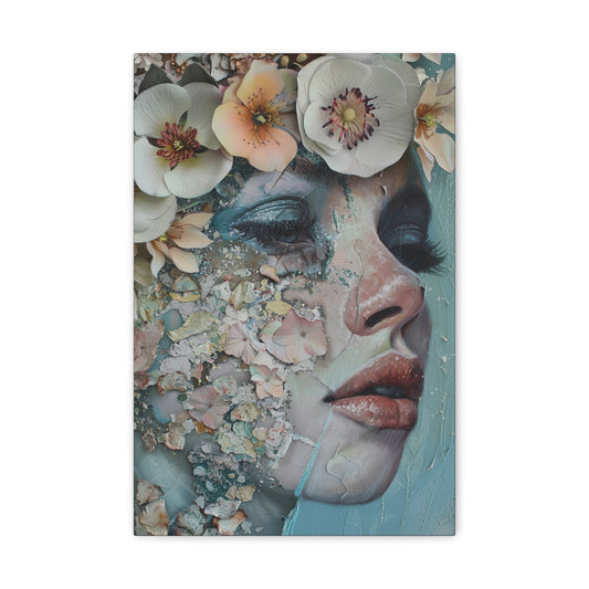 Floral Mosaic: Portrait of Nature's Muse - The Garden Canvas