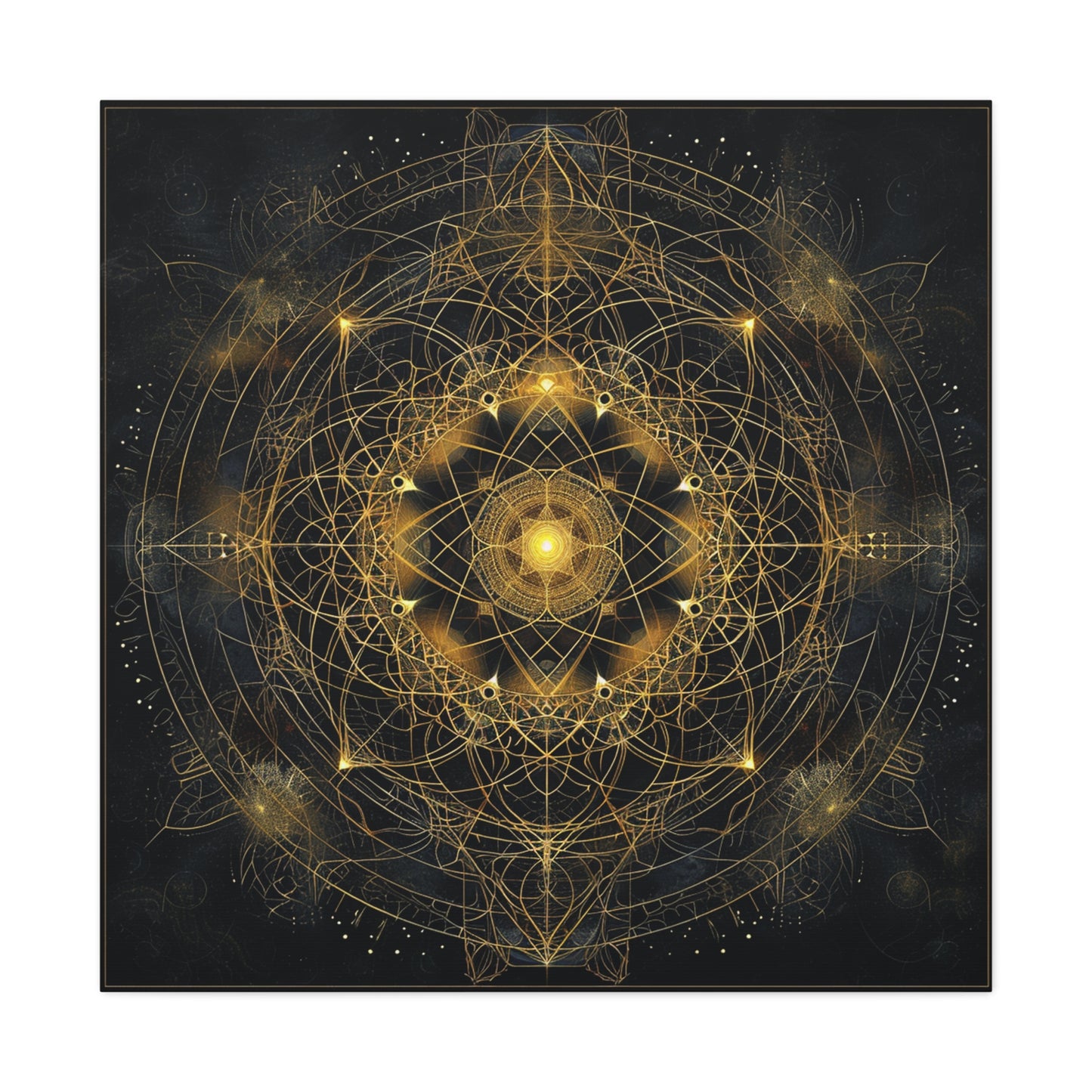 Enigmatic Codes: Unraveling the Cosmic Language - Sacred Geometry Canvas