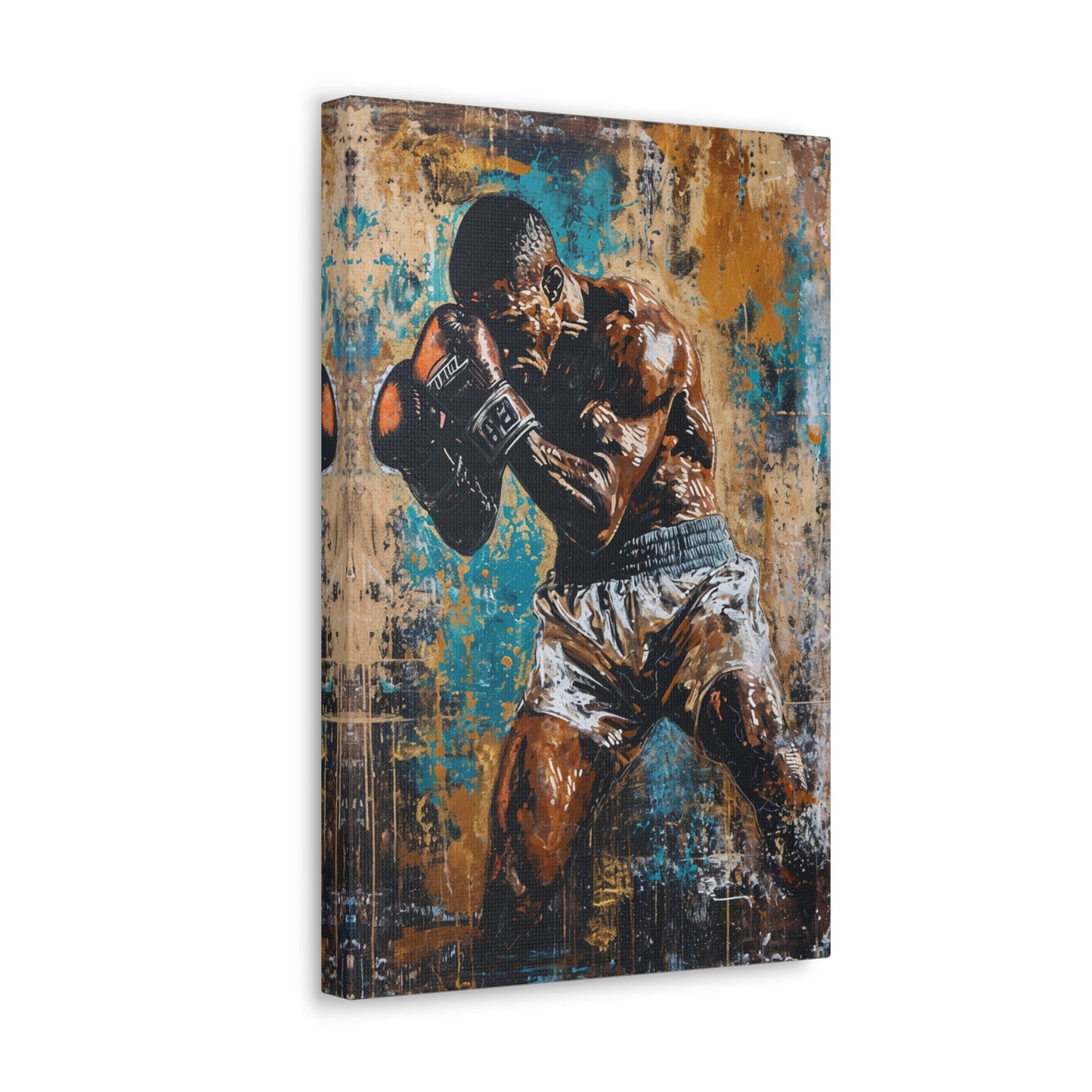 Rumble in Colors: Artistic Rendering of a Boxer's Grit - Athletic Expressions Canvas