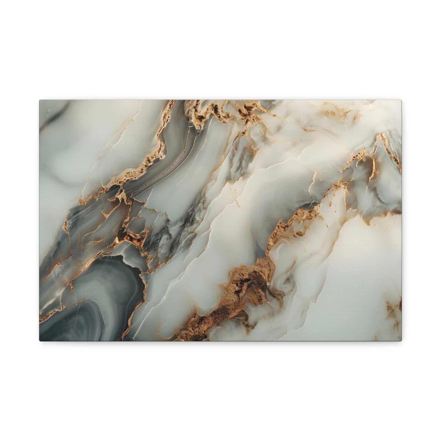 Bronze Elegance: Marbleized Abstraction - Marbleized Canvas