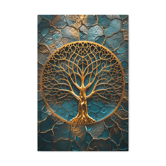 Botanical Symphony - Sacred Geometry Canvas