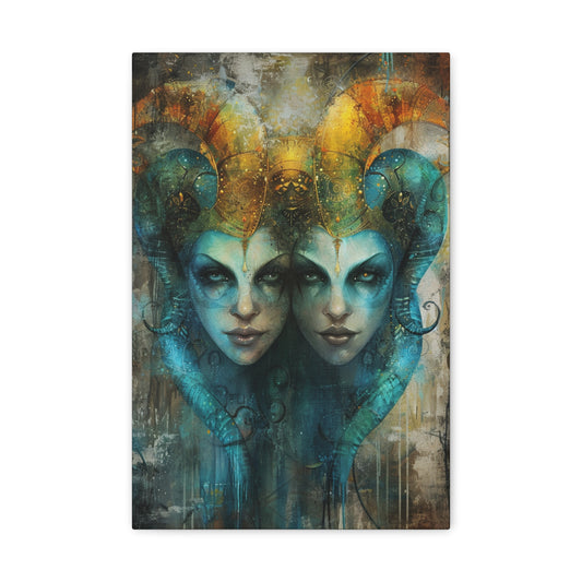 Twin Nebulae Whispers - Zodiac Whispers Canvas