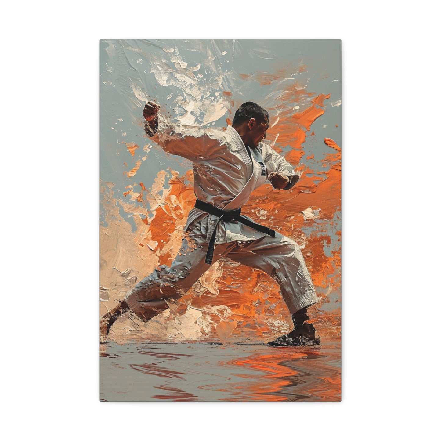 Karate Harmony: Artistic Fusion of Discipline and Strength - Athletic Expressions Canvas