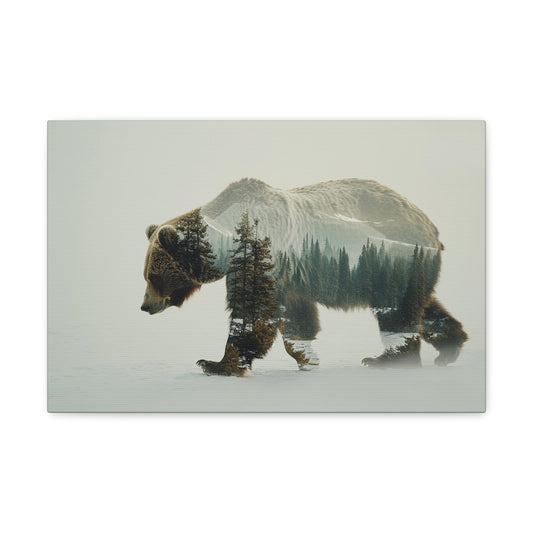 Serenade of the Wild: Majestic Bear's Presence - Creatures of the Earth Canvas