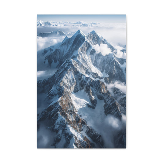 Frozen Majesty: Majestic Snowy Peaks - Gaia Canvas