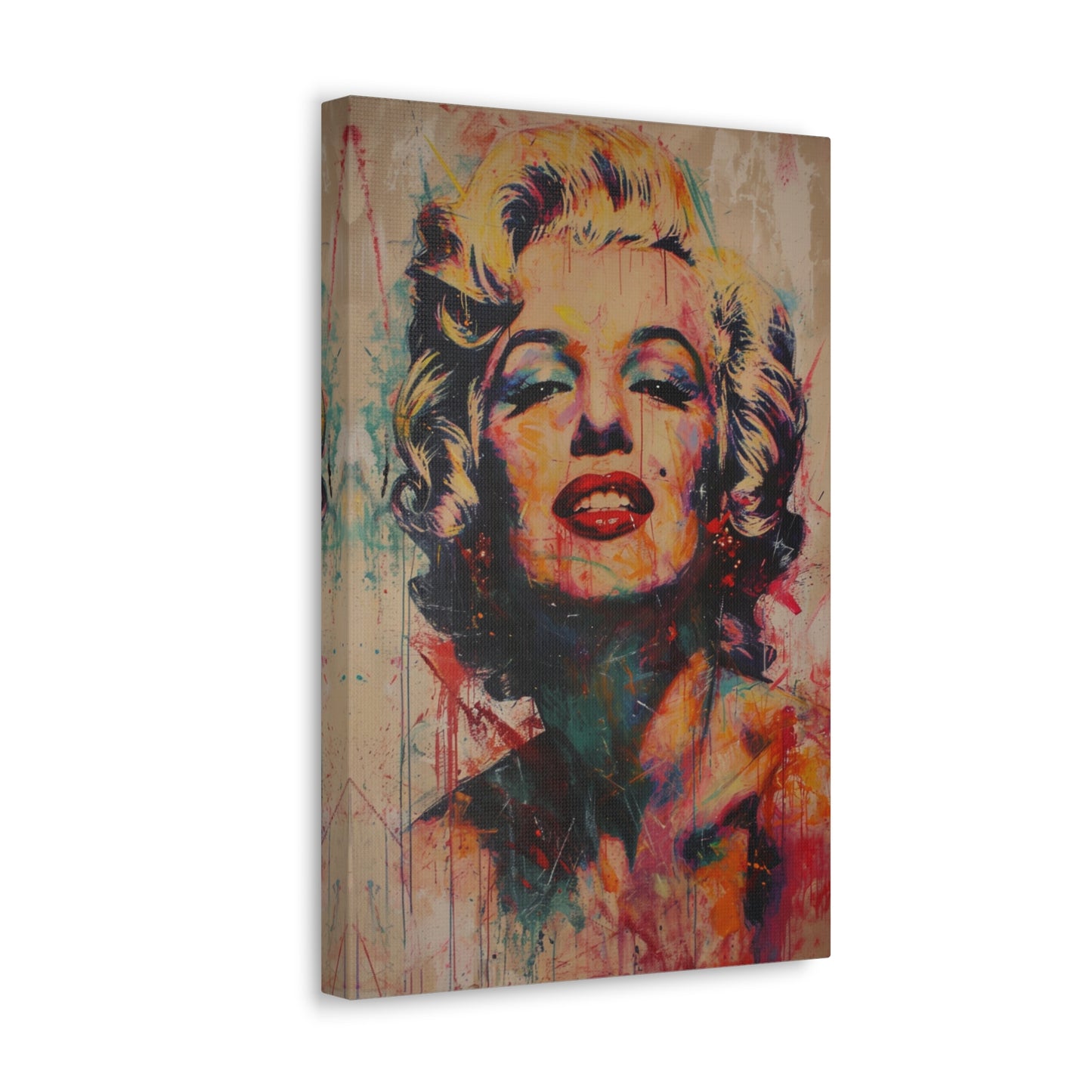 Eternal Glamour: Marilyn's Brushstroke Ballet - Pop Culture Magic Canvas