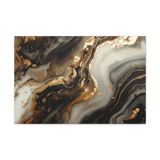 Eternal Gold Pearl Harmony - Marbleized Canvas